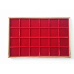 ABAFIL - Ripiano LINEA LEGNO Standard in velluto rosso a 24 caselle da 45 mm alto 11 mm
