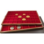 ABAFIL - Ripiano LINEA LEGNO Standard in velluto rosso a 24 caselle da 45 mm alto 11 mm