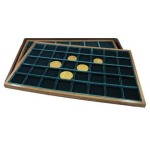 ABAFIL - Ripiano LINEA LEGNO Standard in velluto verde a 24 caselle da 45 mm alto 11 mm