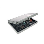 Vetrinetta in alluminio a 20 scomparti da 43x49 mm